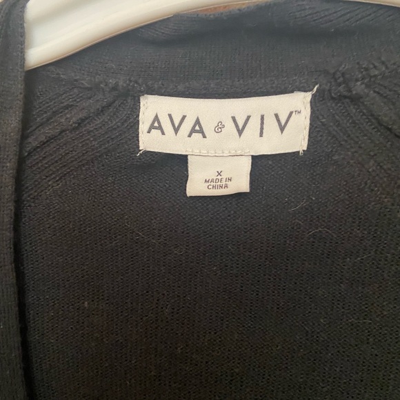 Black Long Open Front Cardigan - Picture 2 of 2